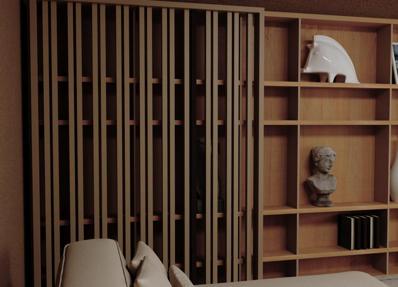 Material and lighting detail from the same interior visualization